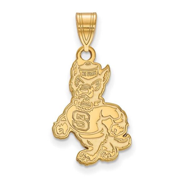 14k Yellow Gold North Carolina State Large Mascot Pendant